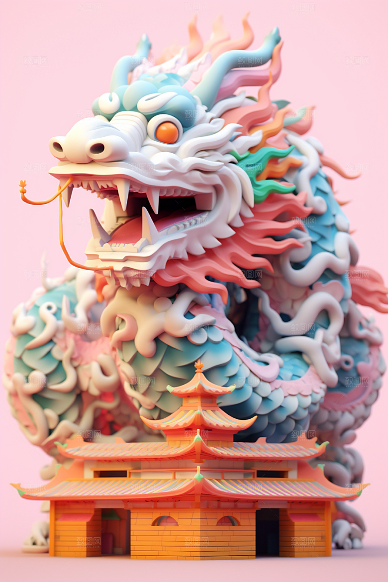 蟠龙建筑中国传统3D模型
