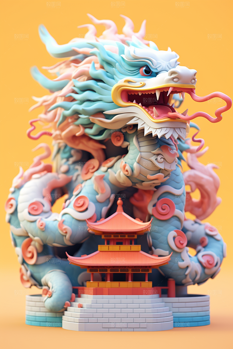 蟠龙建筑幻想3D模型