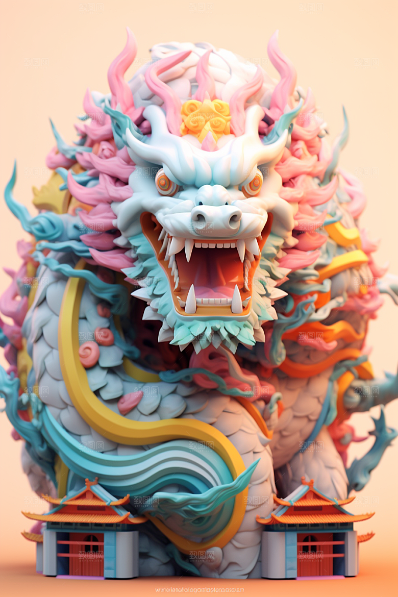 蟠龙建筑幻想3D模型
