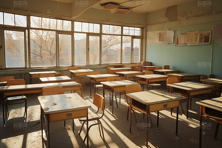 教室课桌椅学校培训素材