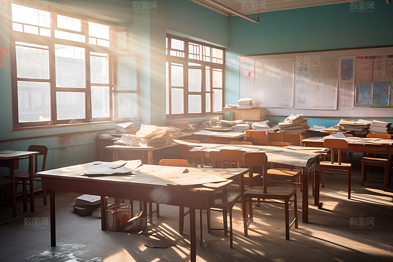 教室课桌椅教学培训素材