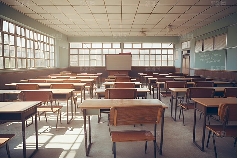 教室课桌椅开学季高清素材