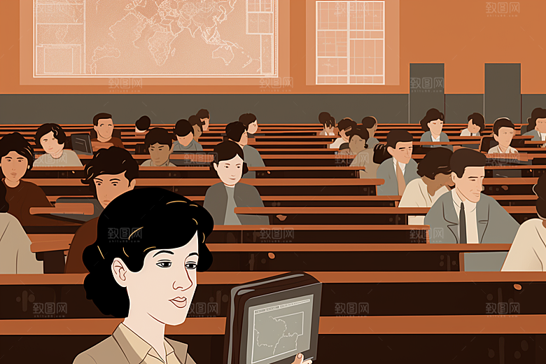 教室课桌椅开学季教学素材
