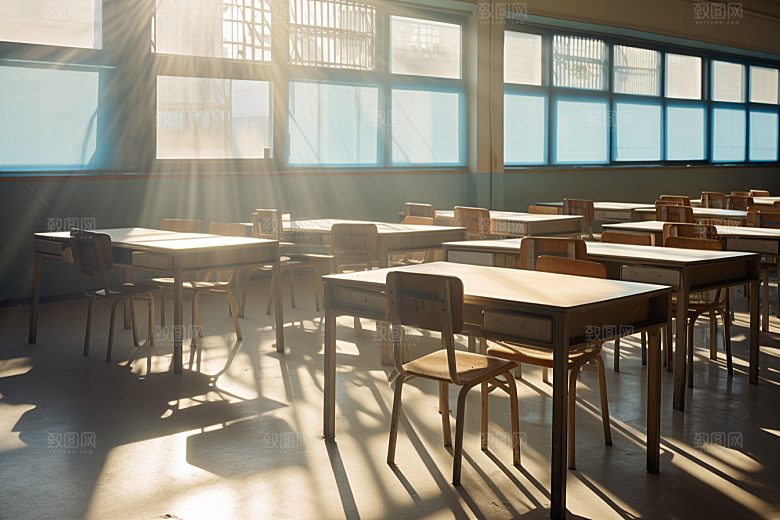 教室课桌椅高清教学素材
