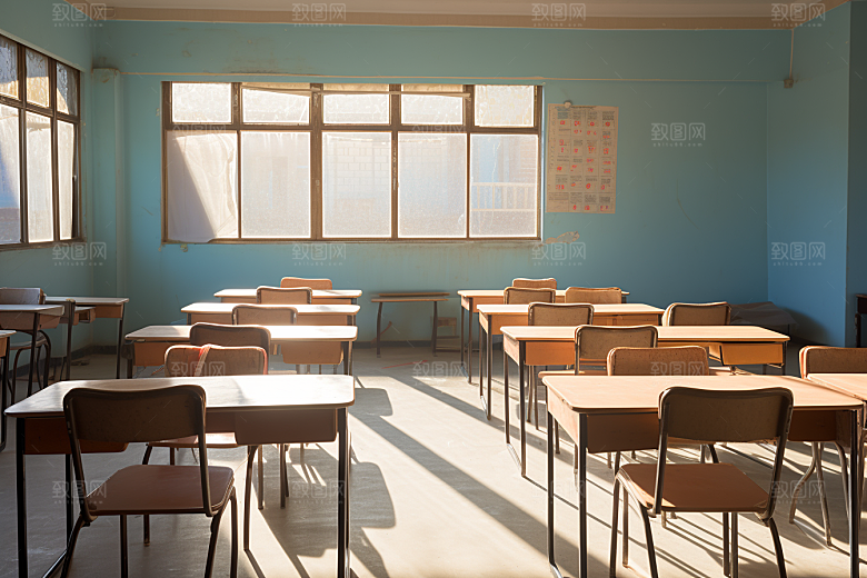 教室课桌椅开学季培训素材