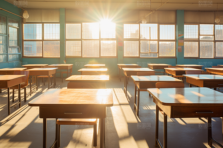 教室课桌椅教学学习素材
