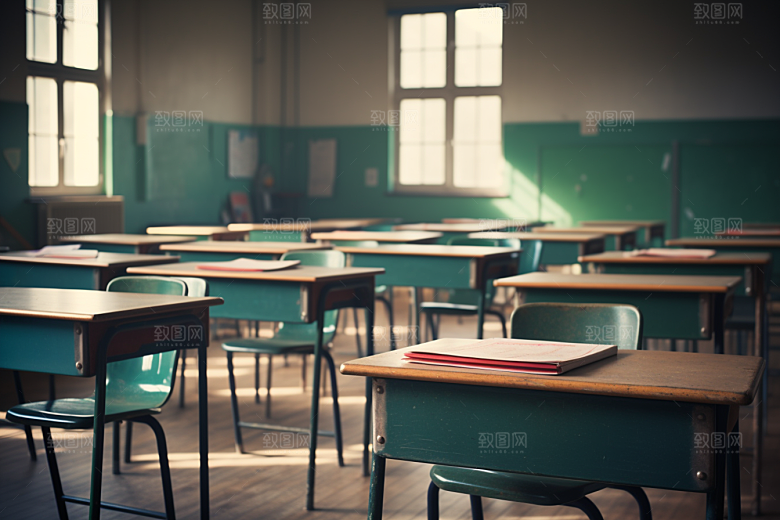 教室课桌椅培训开学季素材