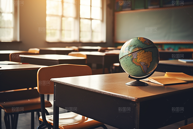 教室课桌椅教学上课素材