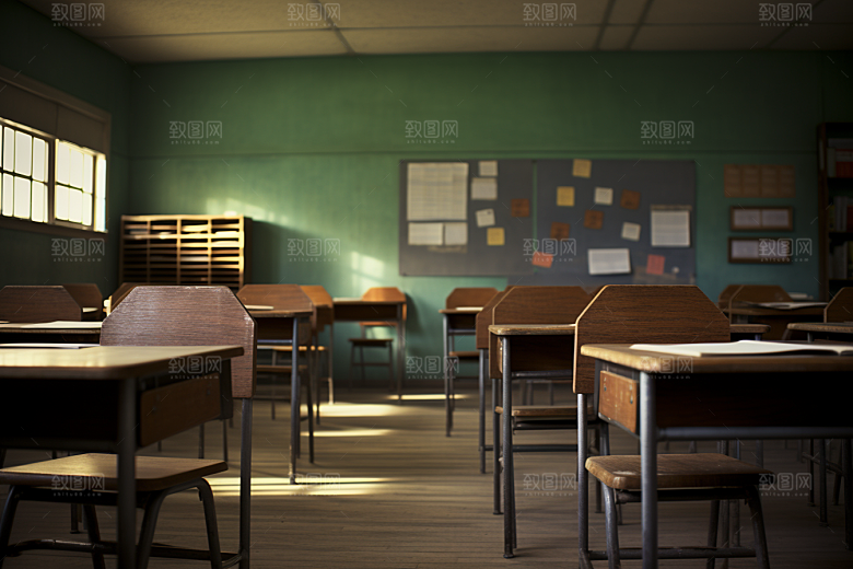 教室课桌椅校园教学素材