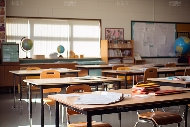 教室课桌椅高清教学素材