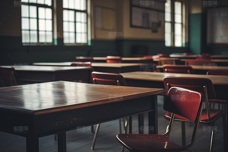 教室课桌椅学校培训素材