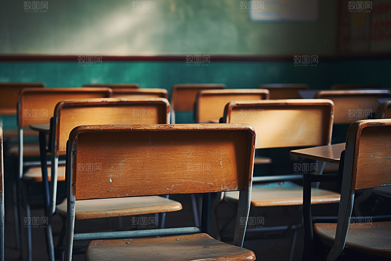 教室课桌椅高清学校素材