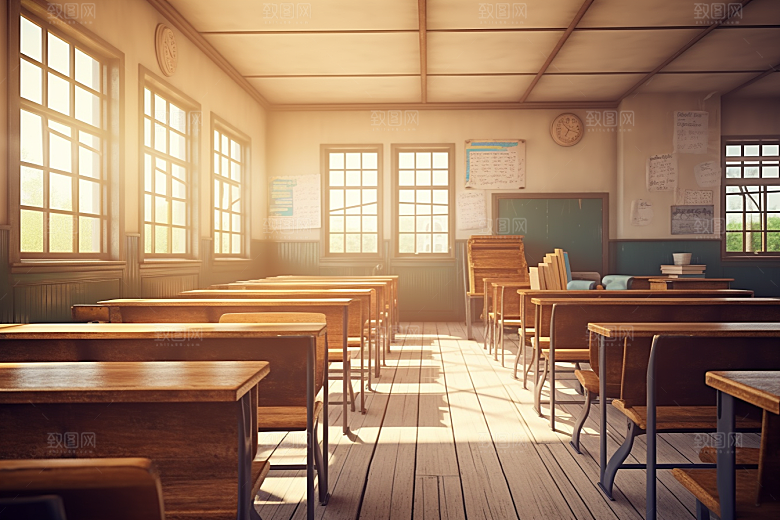 教室课桌椅学习教学素材