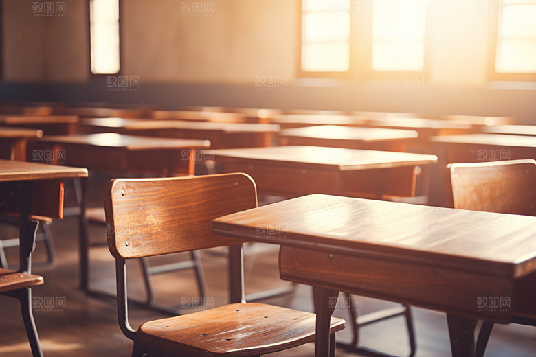 教室课桌椅学习学校素材