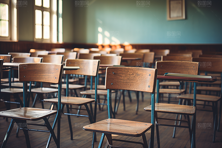 教室课桌椅学习上课素材