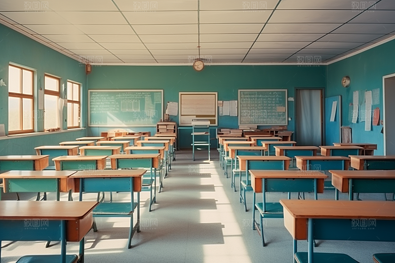 教室课桌椅开学季高清素材