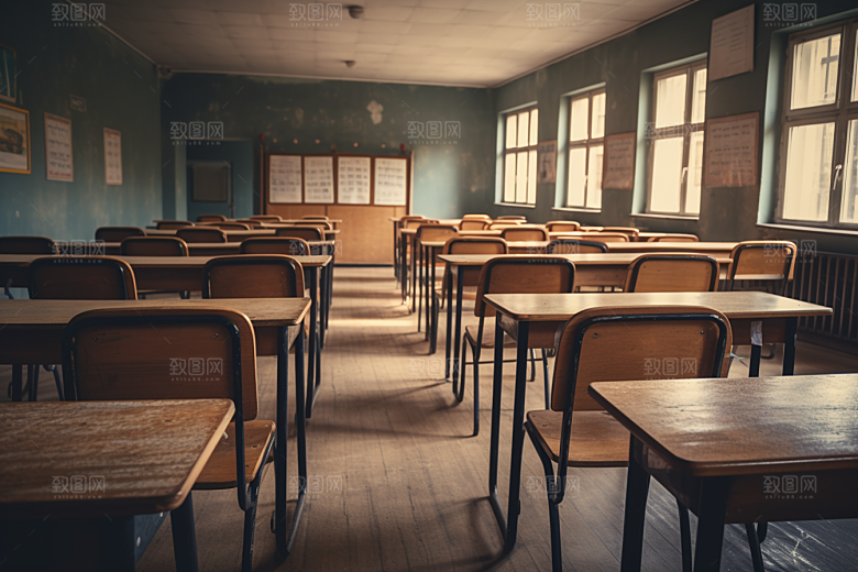 教室课桌椅开学季学习素材