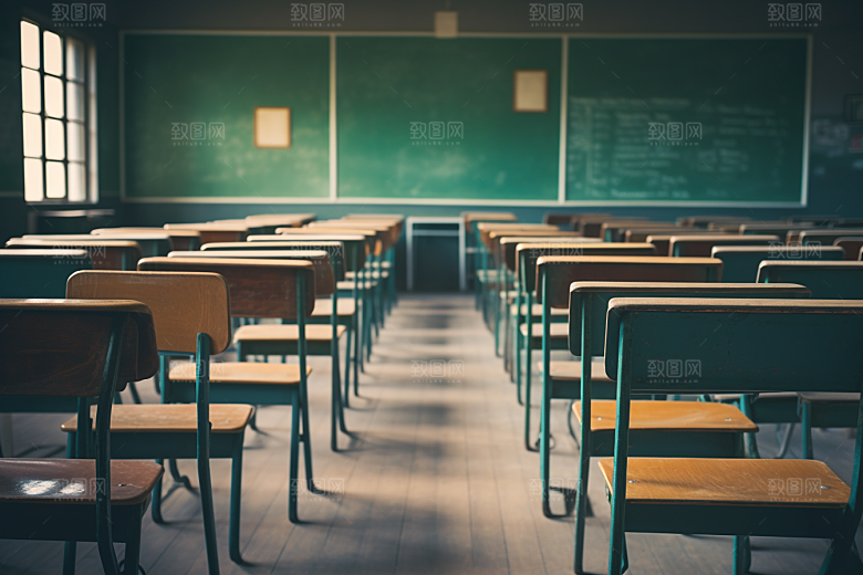 教室课桌椅学习校园素材