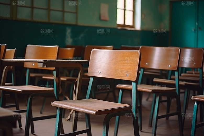 教室课桌椅高清学习素材