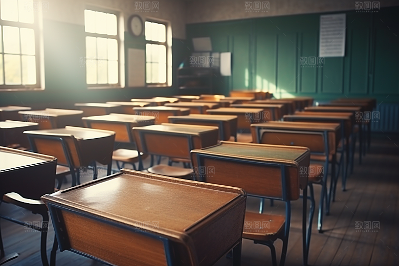 教室课桌椅学校开学季素材