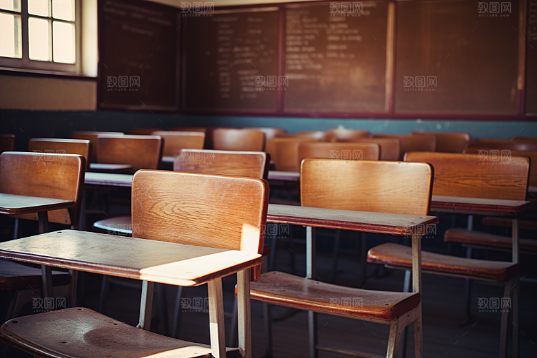 教室课桌椅教学校园素材