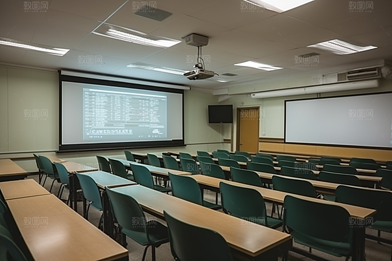 教室课桌椅学校培训素材