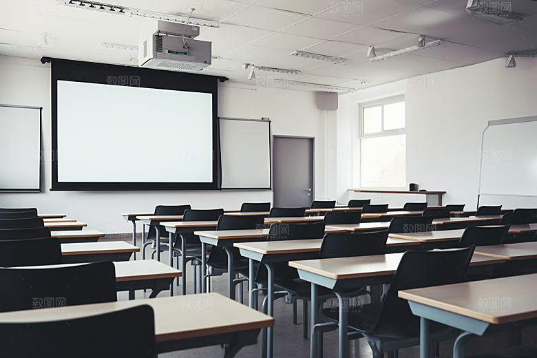 教室课桌椅学校培训素材