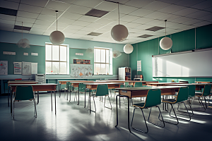 教室课桌椅高清开学季素材