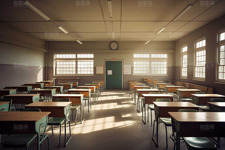 教室课桌椅培训开学季素材