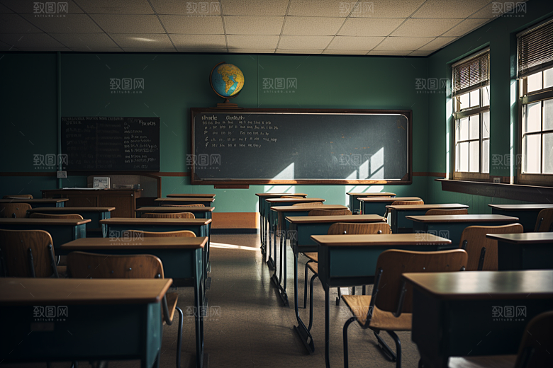 教室课桌椅教学学习素材