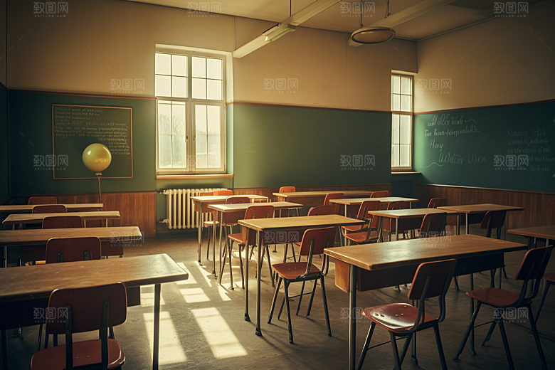 教室课桌椅学习教学素材