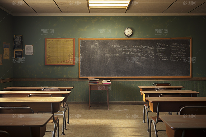 教室课桌椅高清开学季素材