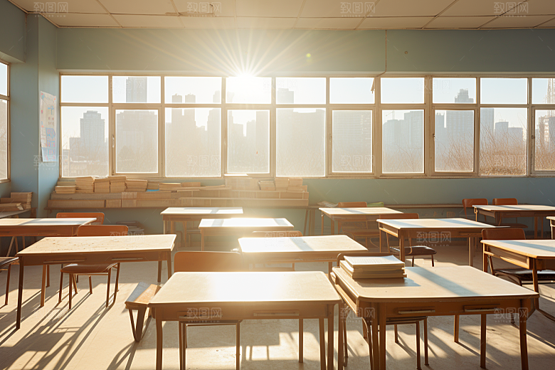 教室课桌椅学校培训素材