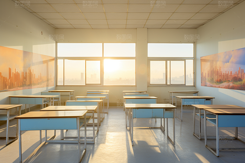 教室课桌椅高清开学季素材