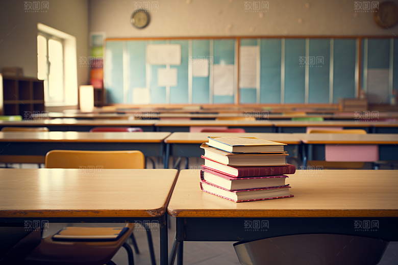 教室课桌椅课堂学校素材