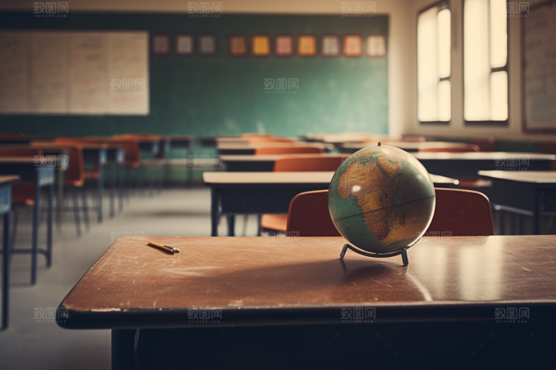 教室课桌椅学校开学季素材