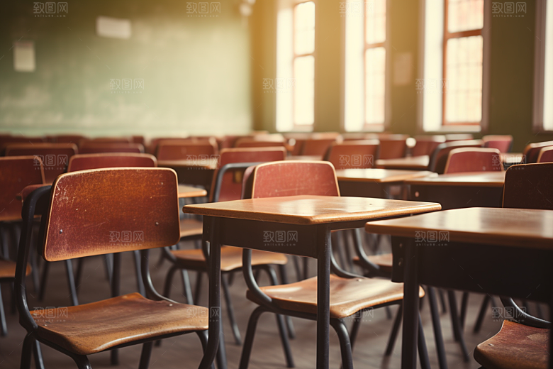 教室课桌椅学校开学季素材