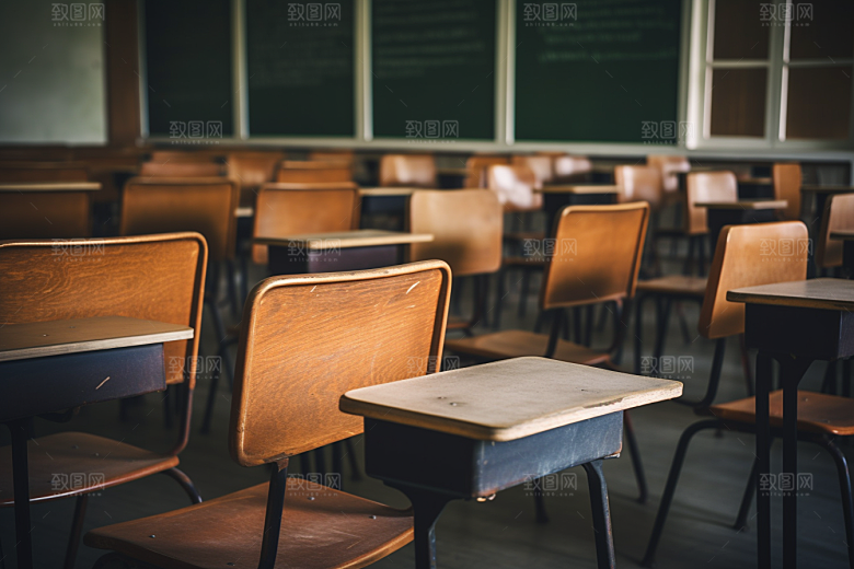 教室课桌椅学习开学季素材