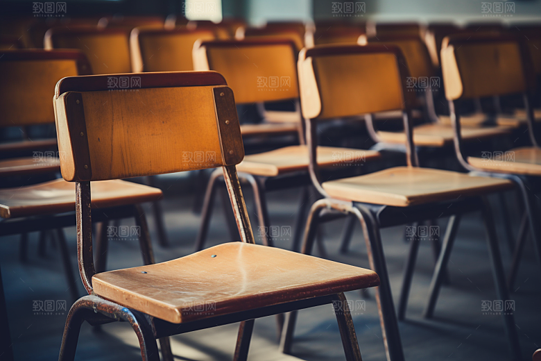 教室课桌椅教学学校素材