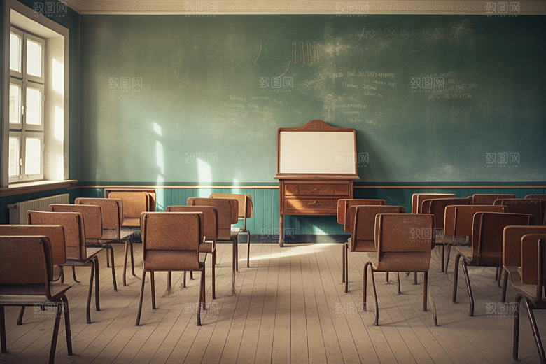 教室课桌椅开学季学校素材