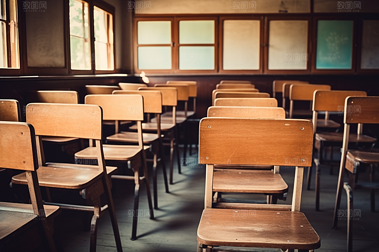 教室课桌椅高清学校素材