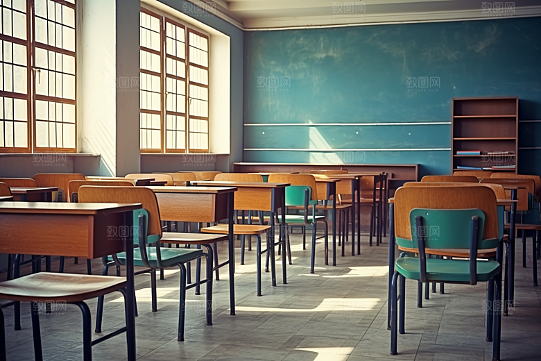 教室课桌椅开学季学习素材
