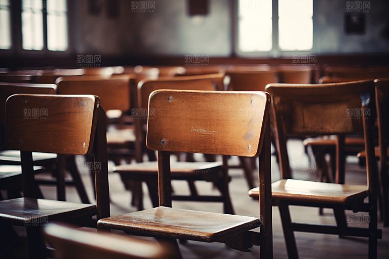 教室课桌椅校园教学素材
