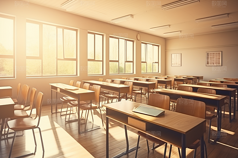教室课桌椅校园教学素材