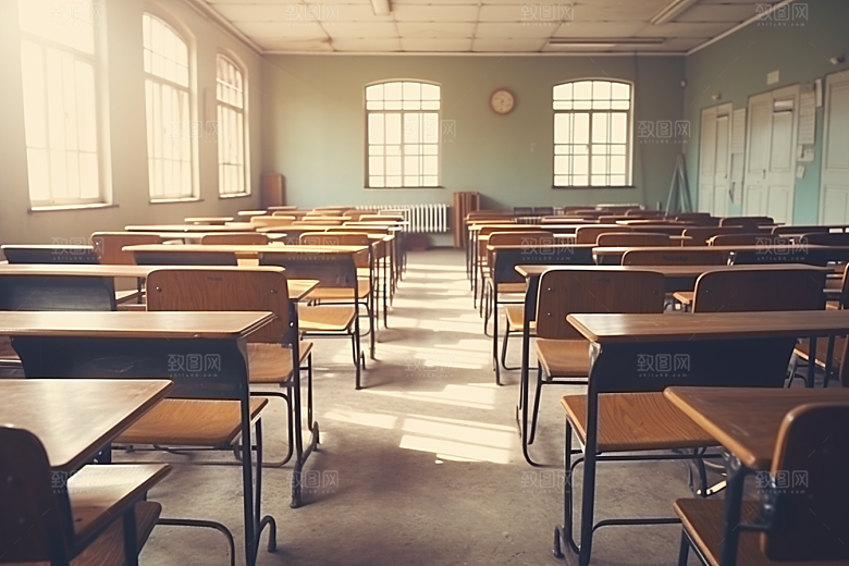教室课桌椅学习校园素材