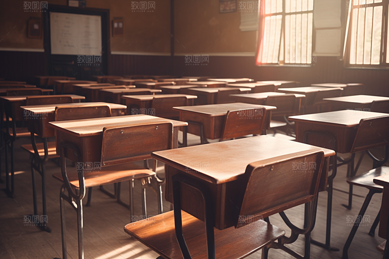 教室课桌椅开学季高清素材