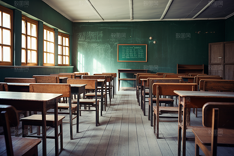 教室课桌椅教学上课素材