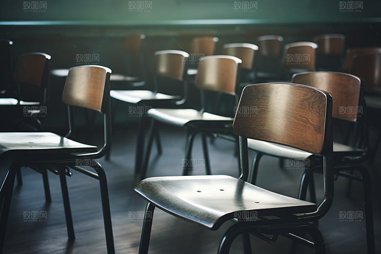 教室课桌椅培训教学素材