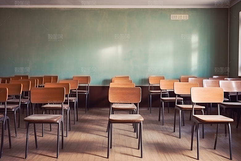 教室课桌椅开学季课堂素材