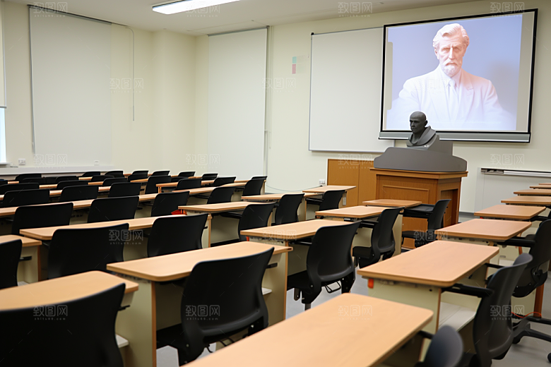 教室课桌椅开学季学校素材